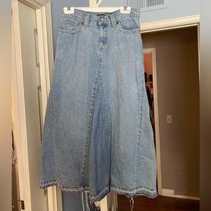 New York & Company Long Denim Maxi Skirt